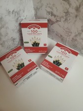 Lot Of 3 Holiday Time 100 Clear Mini Lights-Christmas Wedding Green Wire New