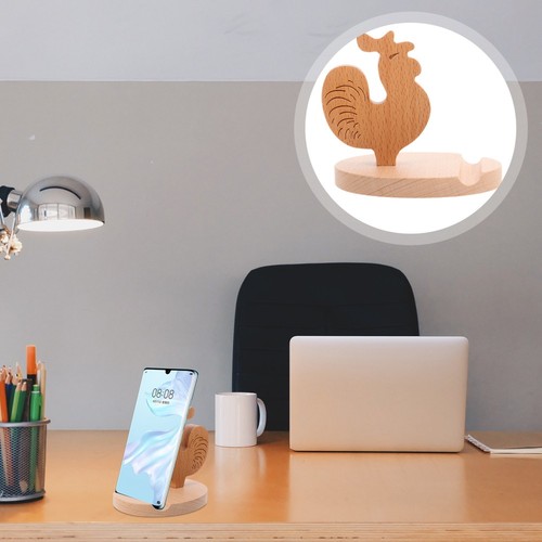 1Pc Adorable Wooden Desktop Phone Tablet Storage Rack Storage Stand for Home - 第 4/12 張圖片
