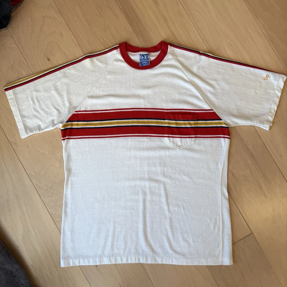 Camisa De Colección Ocean Pacific L Multicolor Rayas Años 80 Surf Ropa Deportiva California Foto 2 de 4
