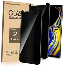 2 Pack Galaxy Screen Protector Privacy Tempered Glass, 3D Curved Note 9 Black