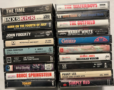 Lot of 20 Vintage Cassettes - U2 Who Tommy Waterboys Bruce INXS Fogerty Isaak EX