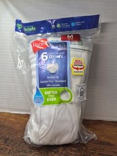 Hanes Boys 6-Pairs Tagless Briefs Wicking Comfort Size Medium 10-12 White