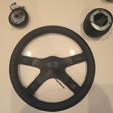 Nardi Personal 4-spoke Leather Steering Wheel S.a.w.m. Italy Hub Adapter