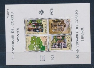 D495477 Spanish Andorra S/S MNH 50th Anniversary Spanish Post