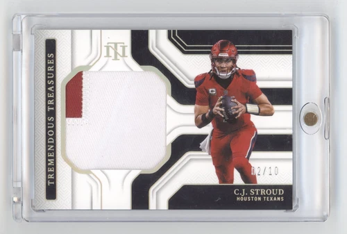 CJ STROUD 2024 PANINI NATIONAL TREASURES HOLO GOLD PATCH /10 TEXANS Q1887