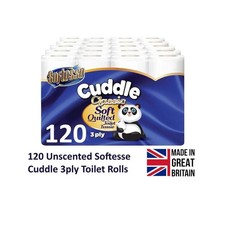 Softesse Cuddle Toilet Rolls 3 Ply Quilted Tissue 120 Pack Bulk Soft Paper