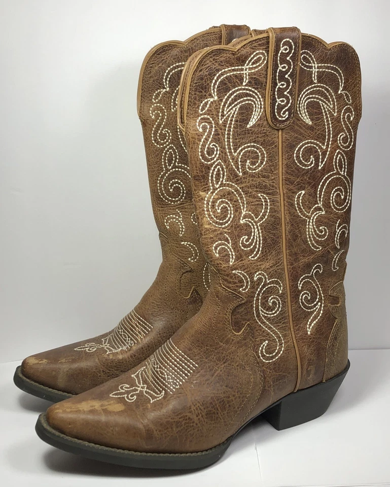 Женские сапоги Justin стиль L2703 коричневая воловья кожа размер 8B - Изображение 2 из 4