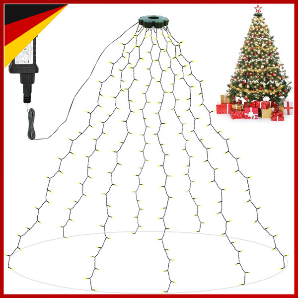 Lichterkette Weihnachtsbaum Warmweiß 2M 280 Leds 8 Beleuchtungsmodi Innen AußEn-image