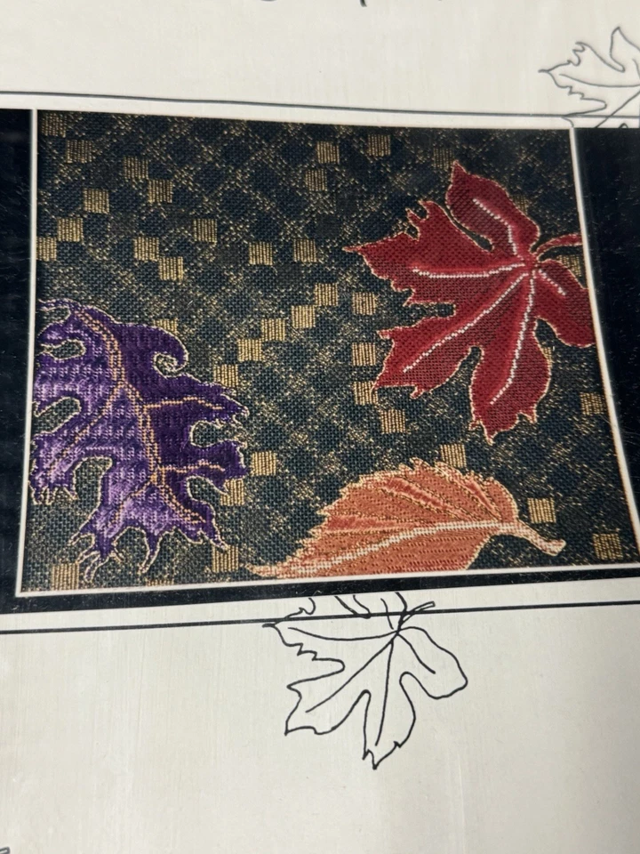 Needlepoint Canvas NIGHTFALL Leaves By Susan Wulf With Instruction Book (1995) - Image 4 of 4