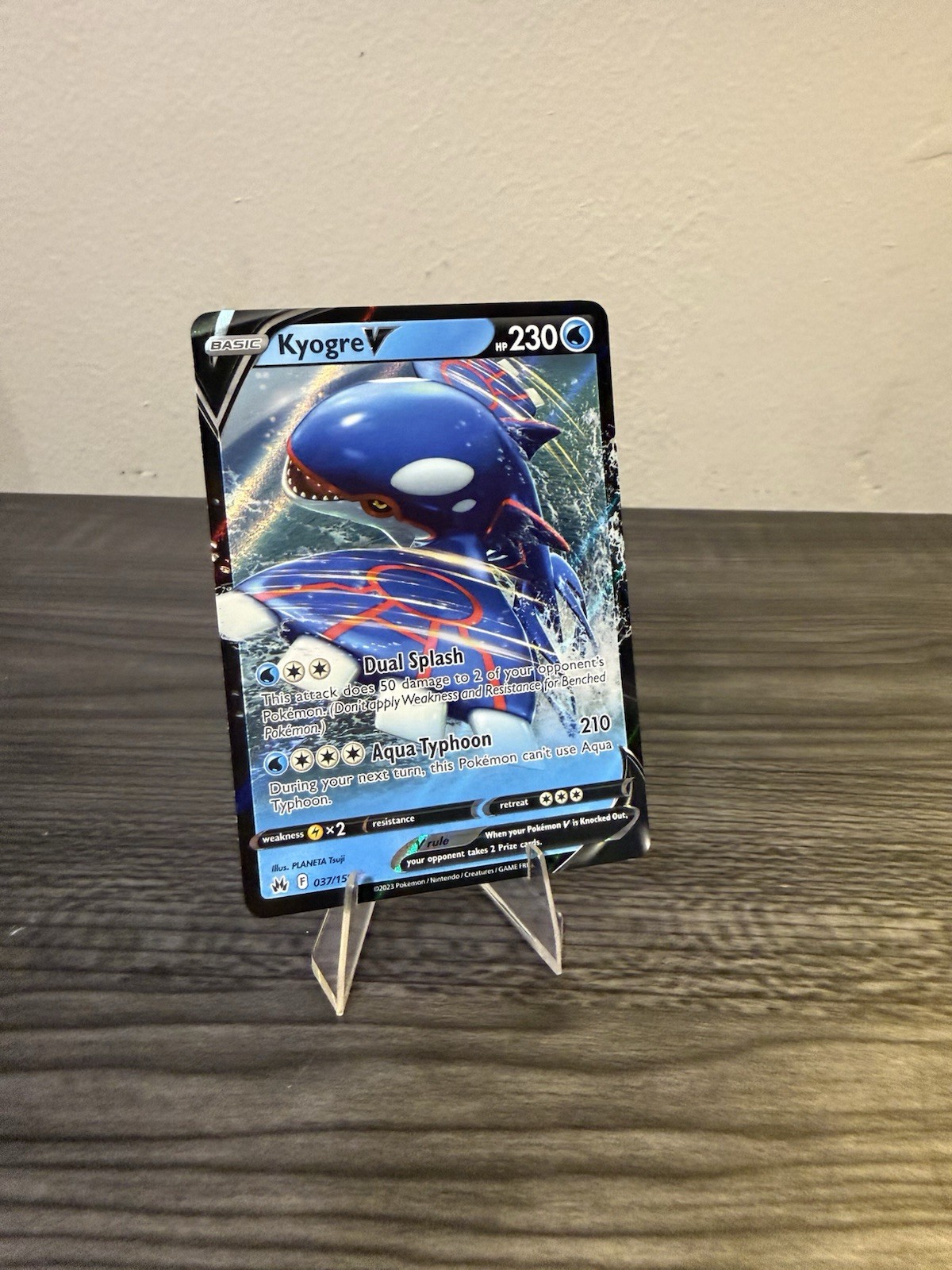 Pokemon SWSH: Crown Zenith Kyogre v Holo Card 37/159