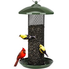 Kingsyard Metal Bird Feeder for Sunflower Seeds, 2.5 lbs Capacity, Green