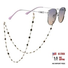 Eyeglasses Chain Holder, Beaded Neck Cord for Reading Glasses and Black