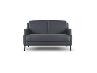 Sofa 2-Sitzer Dunkelgrau Einfarbig Modern Stil Design Arbeitszimmer