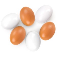 6Pcs Wooden Eggs Fake Nest Easter Eggs for Crafts Home Decor Pating Get hens ...