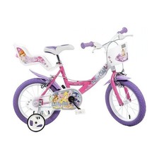 Bicicletta da bambina Dino Winx 16 pollici bicicletta per bambini bici da allenamento - rosa/bianco