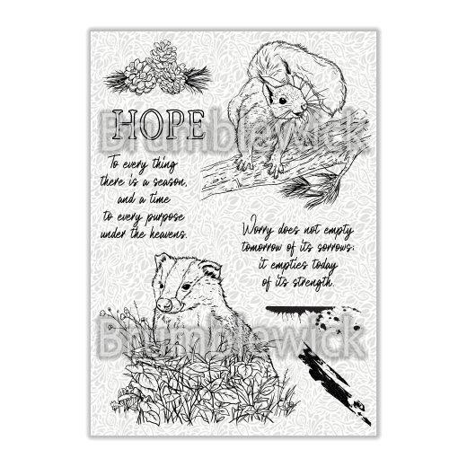 Brumblewick A5 Clear Art Stamps - Squirrel & Badger BCAS003