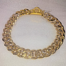 Gold Plated Dog Collar Chain Thick Cuban Link Style Pet Accessory 17"