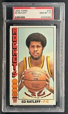 1976 TOPPS BASKETBALL #18 ED RATLEFF ROCKETS PSA 10 GEM MT, BEAUTIFUL CARD