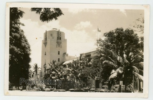 Vintage Postcard RPPC Photograph 1930s Hawaii Honolulu City Hall Sharp Photo