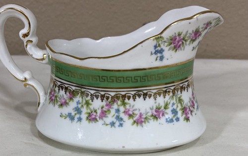 CREMA FLORAL Y FILIGRANA DORADA IMPERIAL CROWN CHINA AUSTRIA - Imagen 2 de 6