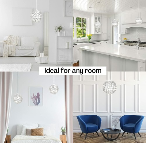MODERN CEILING PENDANT LIGHT LAMP SHADE CHANDELIER ACRYLIC & CRYSTAL DROP SHADES - Picture 10 of 43