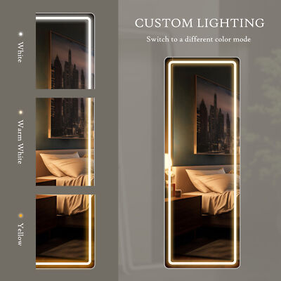 Full Length LED Mirror - 64''x21'' with 3 Color Dimming, Smart Touch Button