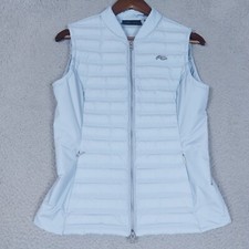 Kjus Bellavista Vest Women 38 M Blue Lc40 -f00 Bulk Down Full Zip Puffer Outdoor