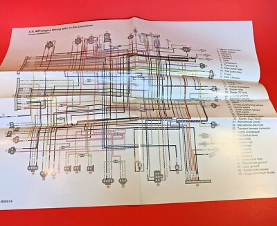 MerCruiser 4.3L MPI Engine Wiring w 14 Pin Connector Diagram 90-866974
