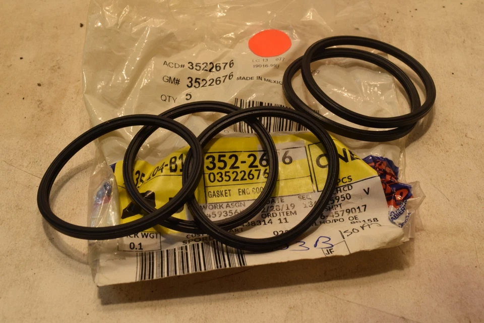 5x GM NOS # 3522676 Motor Refrigerante Termostato Junta tórica 1985-2017 - B10-60 Foto 2 de 2