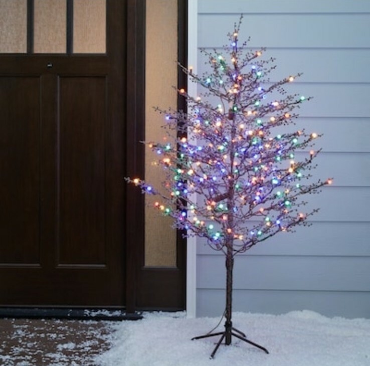 NEW GE 5´ Ft Tall Winterberry Christmas Tree w/200 Sugar Plum Color