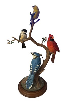Songbirds of Spring The Danbury Mint -Blue Jay Cardinal goldfinch