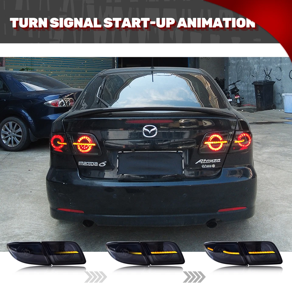 Luces traseras LED secuenciales para Mazda 6 2003-2008 sedán animación luces traseras Foto 3 de 4