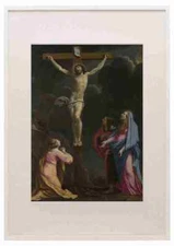 Eustache Le Sueur Christ on the Cross with the Virgin and Saints A3 A4 Framed P