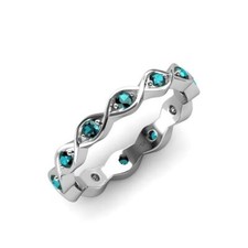 TriJewels London Blue Topaz Eternity Ring 0.45 ctw 14K White Gold JP:46163