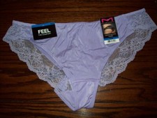 NWT MAIDENFORM COMFORT DEV LACE TRIM TANGA PANTIES ROUCHED BK 40159 VX6 LAVENDER
