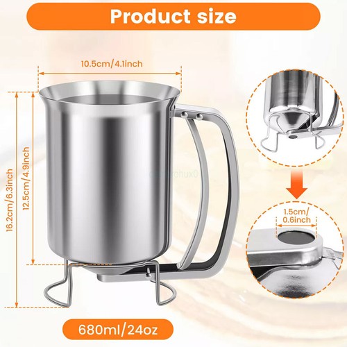 Stainless Steel Donut Cupcake Waffle Batter Funnel Pancake Dispenser Baking Tool - Picture 3 of 23