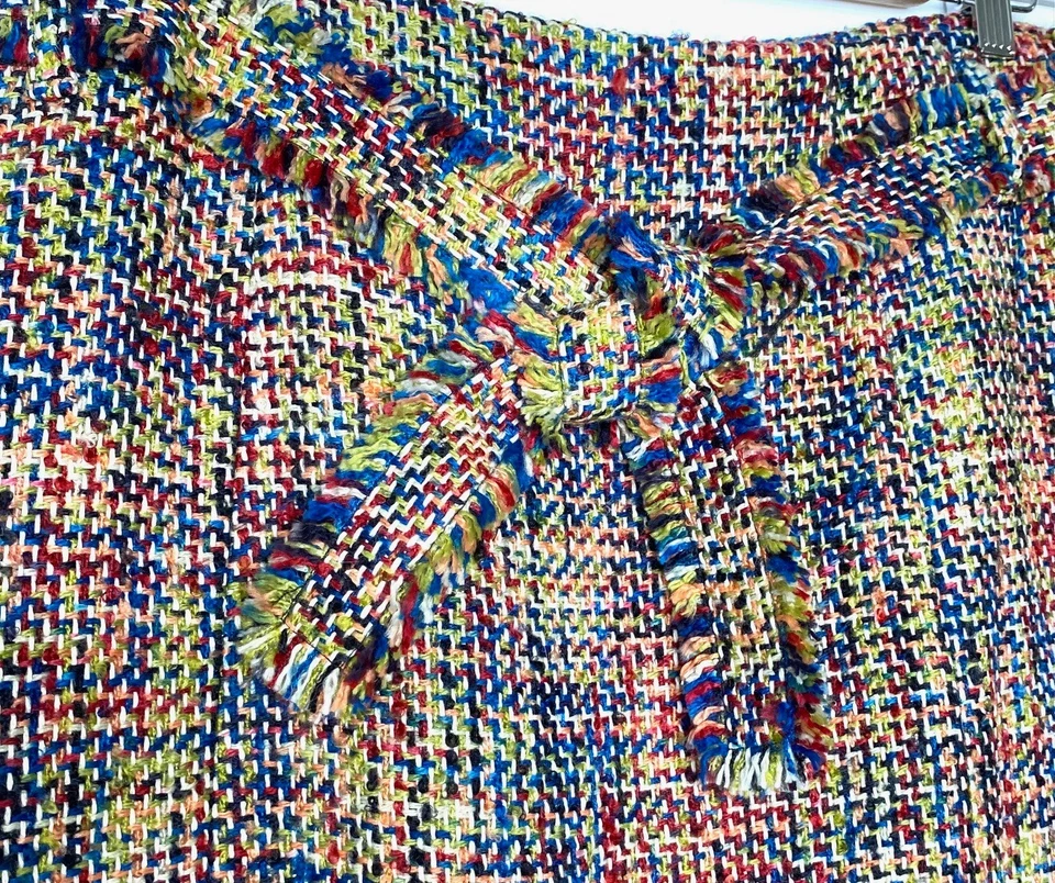 Falda OSCAR DE LA RENTA Arco Iris Tweed Flecos Pajarita Cintura Cremallera Acrílico Lana 12 Foto 4 de 4