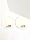 2 Vintage Anchor Hocking Tulip Fire King Milk Glass Flower Saucers