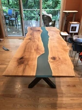 Black Epoxy Resin Dining Table Top Epoxy Wooden Center Table Top Home Decor