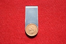 New 1907 Indian Head Penny Stainless Steel Money Clip 2" long