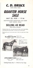 C D Bruce Santa Anna Fort Worth Texas Quarter Horse Sale 1959 Vtg Mag Print Ad
