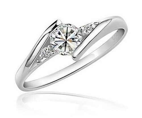 Дамское кольцо Solitrring Серебро 925 пробы Серебряное кольцо Verlobungsring с кристаллами Циркония 4390₽