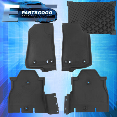 For 18-22 Jeep Wrangler 4DR TPE Rubber All Weather Season Duty Floor Mats Liners