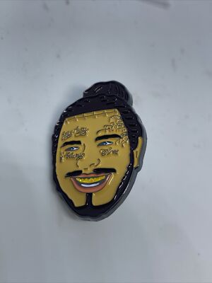 Post Malone Enamel Pin Badge Music Patch  Gold Teeth NEW glitter