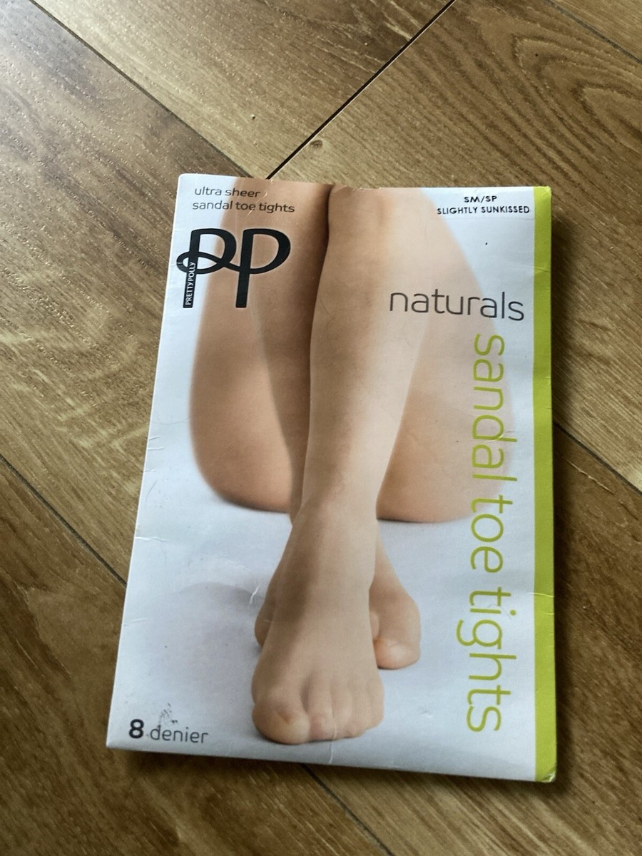 Pretty Polly Denier Sandal Toe Naturals Tights Sheer Slightly