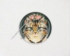 Cat Needle Minder, Cat Cross Stitch Needle Minder,