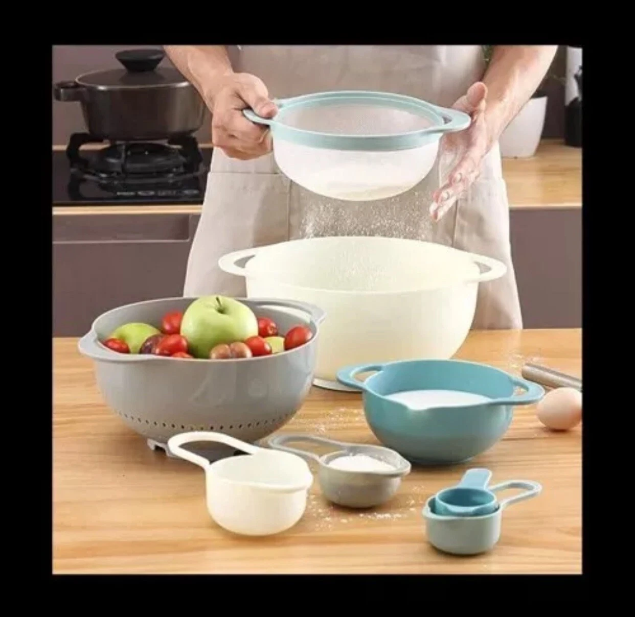 Plastic Mixing Bowls-multicolored Mixing Bowl Set Of 8 Uk Seller