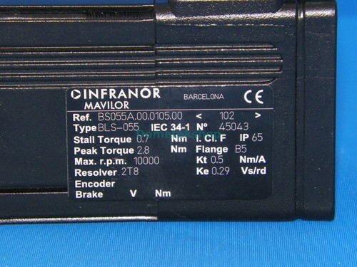 Servomotor de alta velocidad Infranor Mavilor BLS-055 BS055A.00.0105.00 - Imagen 7 de 12
