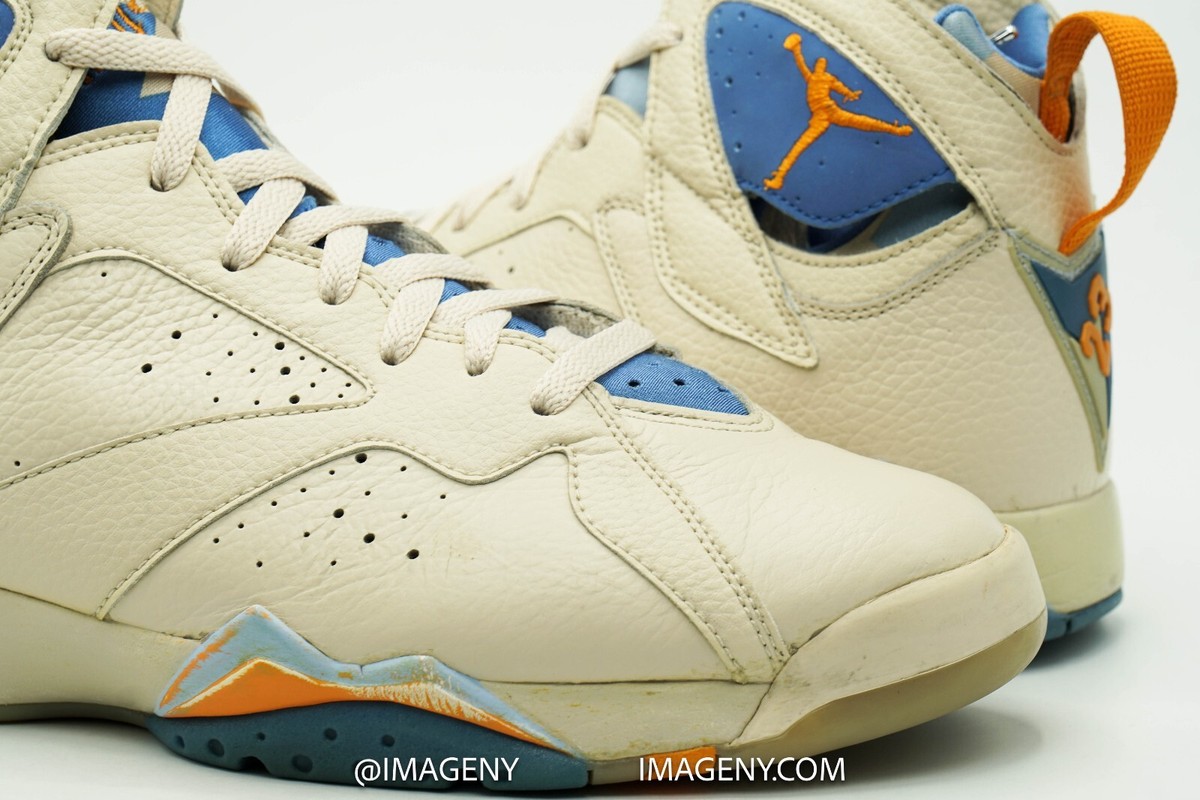 AIR JORDAN 7 VII RETRO USED SIZE 9.5 PEARL WHITE CERAMIC PACIFIC