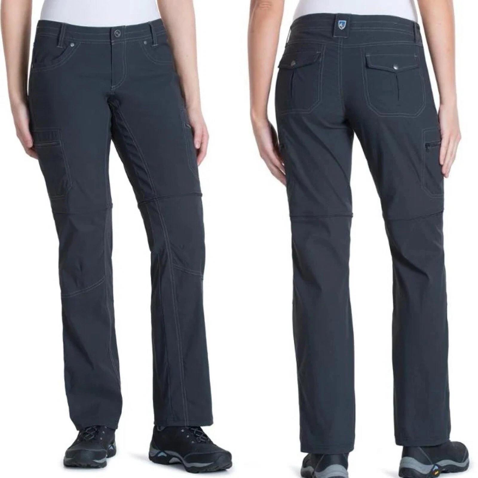 Kuhl Womens 4 Kliffside Softshell Convertible Cargo Pants 2 Shorts Outdoor Nylon